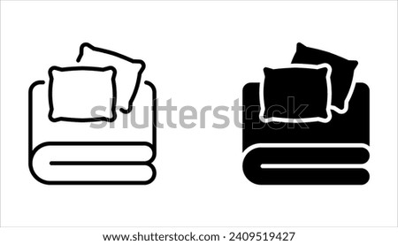 Bed linen set with pillows, bed sheet and duvet cover isolated on white background Royalty-Free Stock Photo #2409519427