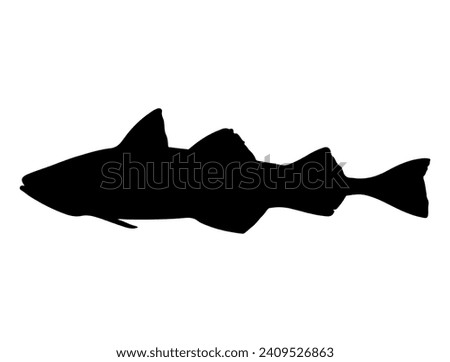 Alaska Pollock Fish silhouette vector art
