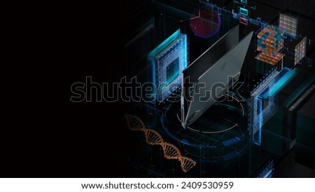 Immerse yourself in the world of technology with this captivating background featuring multiple machines Royalty-Free Stock Photo #2409530959