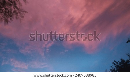 Sunset view with blue sky and orange cloud's 