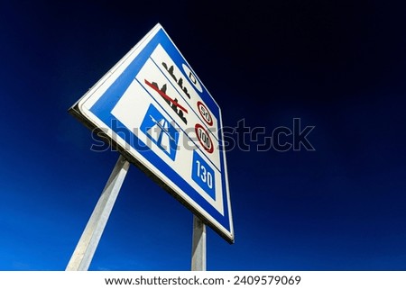 German road sign: general speed limits