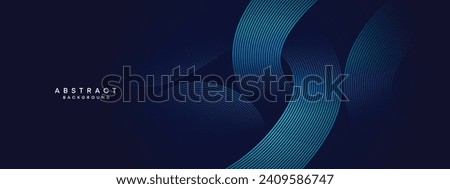 Abstract Dark Blue Waving circles lines Technology Background. Modern gradient with glowing lines shiny geometric shapes and diagonal, for brochures, covers, posters, banners, websites, header Royalty-Free Stock Photo #2409586747