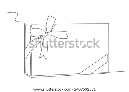 An illustrated gift box. Gift Box one-line drawing