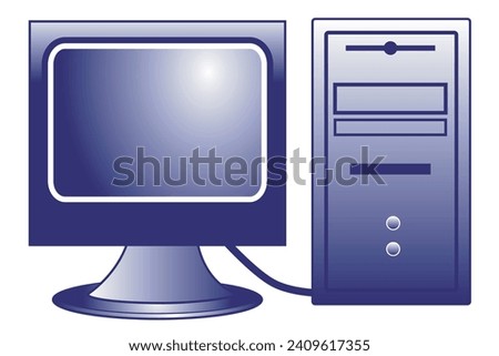 Desktop computer vector. Computer Equipment and Hardware, technology field clip art vector.
