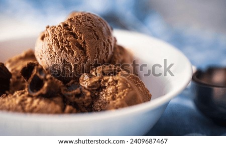 Chocolate Ice Cream with abstract product background