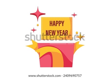 New Year Gift Sticker Design