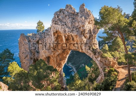 The "Arco Naturale" Natural Arch in Capri, Italy. Royalty-Free Stock Photo #2409690829