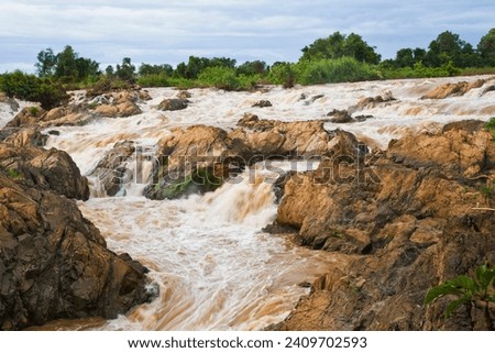 Li Phi  Waterfall in Champasak, Southern of Laos.