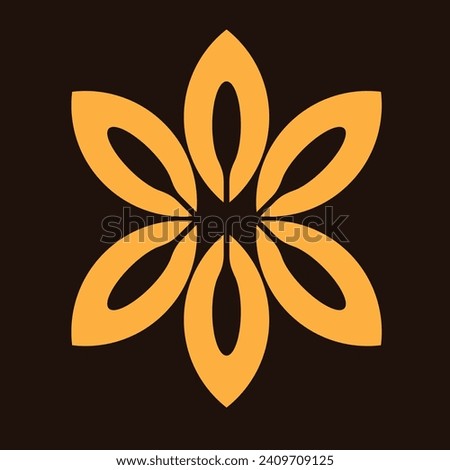 The logo depicts a gold jasmine flower