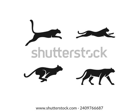 set of cheetah logo vector icon illustration, tiger leopard logo template Royalty-Free Stock Photo #2409766687