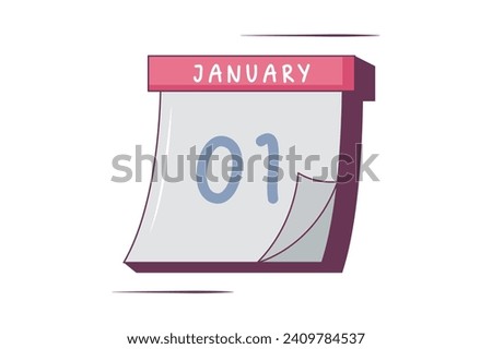 Calendar New Year Sticker Design