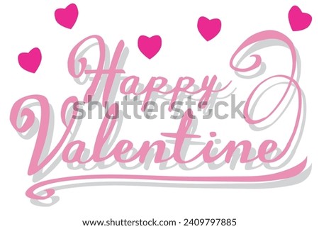 Happy Valentine greeting card, social media template, Vector illustration image