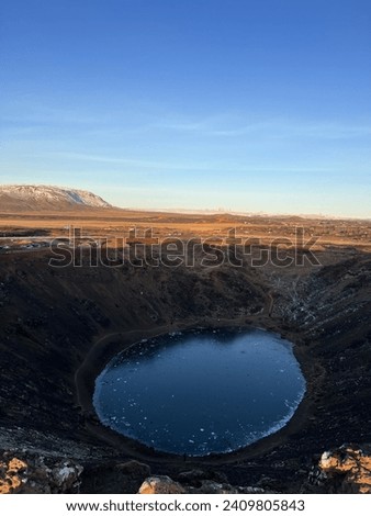 Stunning picture of the Kerid Crater in Iceland. It's an old volcano that has no longer magma and became a lake.