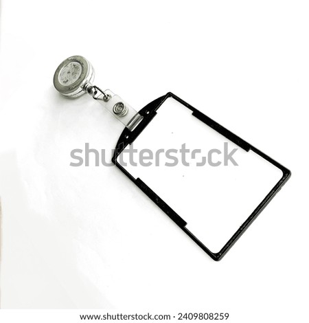 Blank black ID card isolated on white background