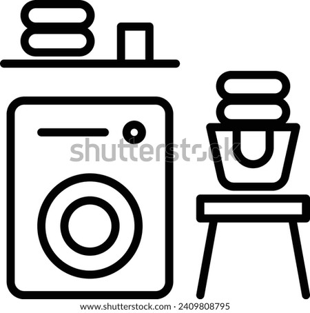 Laundry Outline vector illustration icon
