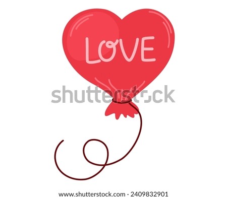 Heart-shaped balloon. Romantic element. For website banner, Sale, Valentine card, cover, flyer or poster trendy vector illustration