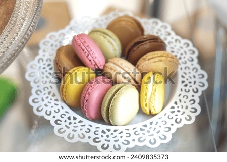 Sweet Pastel Colored Macarons, group stock photo