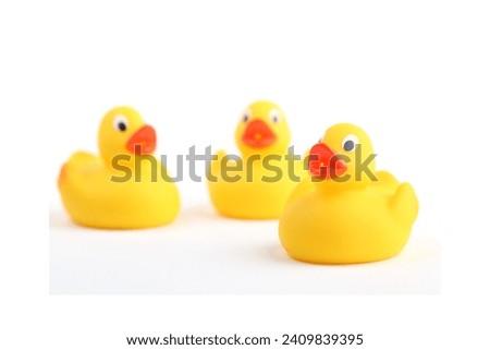 
rubber duck toy on white background