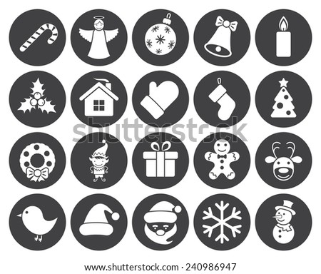 Christmas icons (modern flat design)