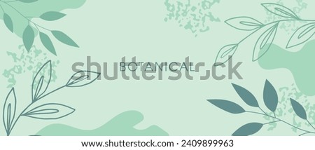 Botanical abstract background with floral design in minimalist style. Vector.