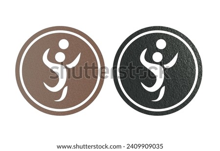 Vollyball icon symbol brown and gray with stone texture