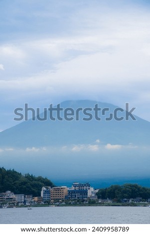 Fuji  Mount Fuji Lake Kawaguchi in summer view beautiful clody 