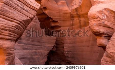 The entrance area to enter Lower Antelope Canyon or spiral rock arches, Light ,sand ,texture  picture taken around Midday, Arizona, USA.