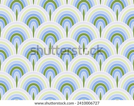 Bright dragon skin scale vector endless ornament. Multicolored fishscale texture. Tile dragon squama print. Dreamy lizard scale background. Oriental stylized pattern. Royalty-Free Stock Photo #2410006727