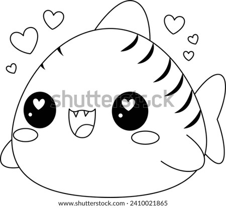 Cute Shark Squishmallow Coloring Page