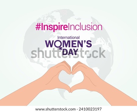 International women's day concept poster. Woman sign illustration background. 2024 women's day campaign theme- #InspireInclusion Royalty-Free Stock Photo #2410023197