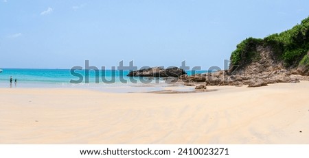 Panoramic Landscape picture of Thai Mueang beach, Khao lumpi national park, Thai Mueang, Phang-nga