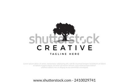 Simpe Tree vector illustration logo design. Tree vector icon. 