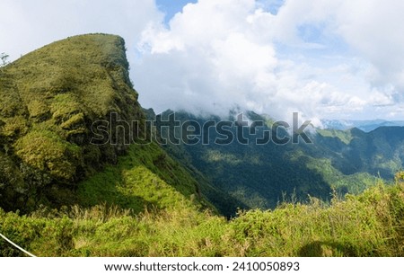 Panoramic Landscape picture of beautiful San nok wua moutain, Khao San Nok Wua, Khao Laem National Park, Kanchanaburi, Thailand