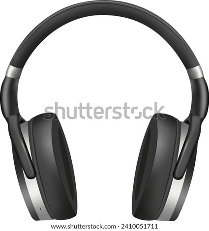 illustration with black modern headphones