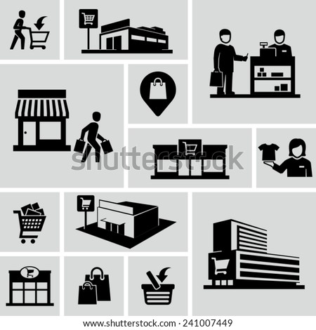 Shopping mall icons Royalty-Free Stock Photo #241007449