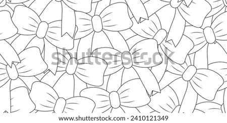 Seamless pattern with bows. Black and white vector illustration