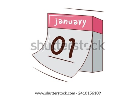 New Year Calendar Sticker Design