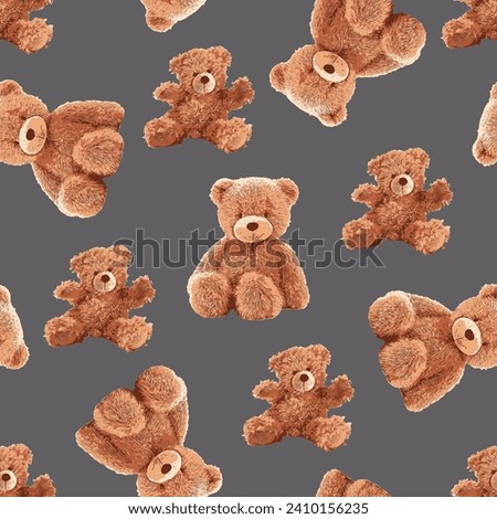bear pattern on light gray background Royalty-Free Stock Photo #2410156235