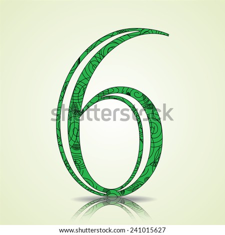 Number of Collection made of swirls - 6 Vector illustration