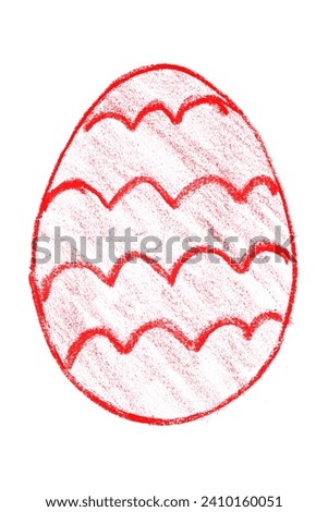 Draw red Easter eggs isolated on a white background.