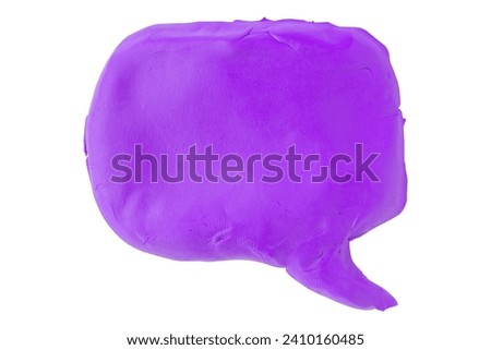 Purple speech bubble plasticine isolated on white background