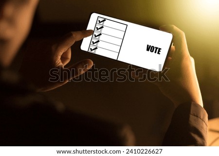 Smartphone voting Results Voting Participants with Hologram Technology Paper from Business Experiments and Science Surroundings
