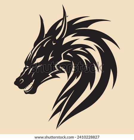 dragon head black silhouette Clip art
