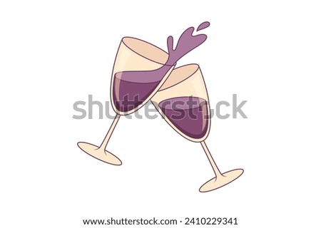 New Year Wine Sticker Design