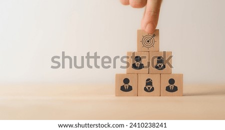 Workforce planning concept. Forecast demand for employees, identify gaps in skill and competency and implement strategies ensure the right people with the right skills to achieve business objectives.  Royalty-Free Stock Photo #2410238241