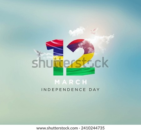 Happy Independence Day of Mauritius. Royalty-Free Stock Photo #2410244735