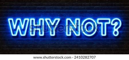 Neon sign on a brick wall - Why not