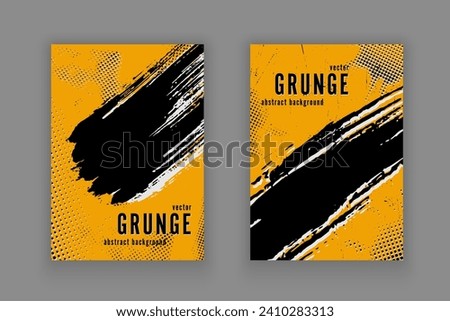 Vector template cover grunge texture with overlay. Abstract poster grunge brush clipping mask.