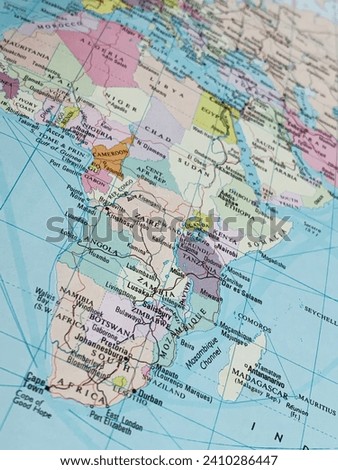 Map of Africa, world tourism, travel destination