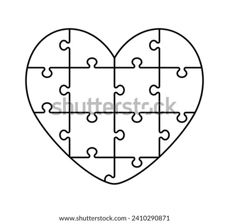 Heart puzzle. Vector illustration. Symbol of love.
